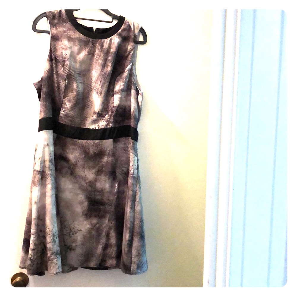 Grey/black print dress